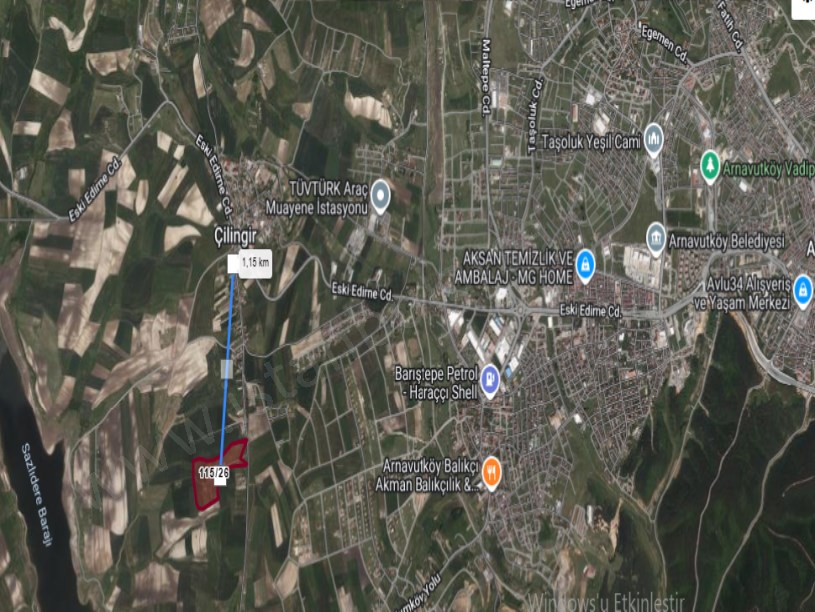 Arnavutköy Çilingirde Satılık Arsa , 650 m2 Yolu Var Yeri Belli Çaplı