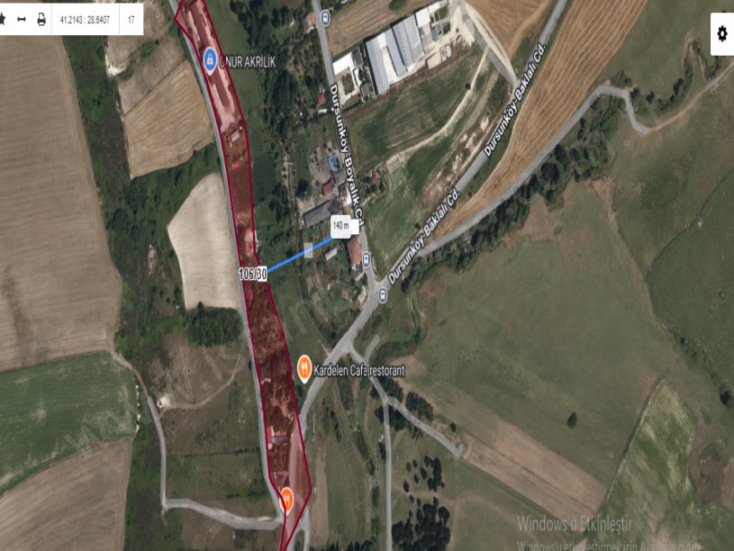 Arnavutköy Dursunköyde Satılık Arsa  , 900 M2 Çevrili Merkezde Cadde Cephe 