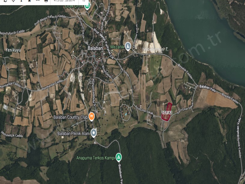  Arnavutköy Balabanda Satılık Arsa , 498 M2 Çaplı Tepe Konumda Yolu Var