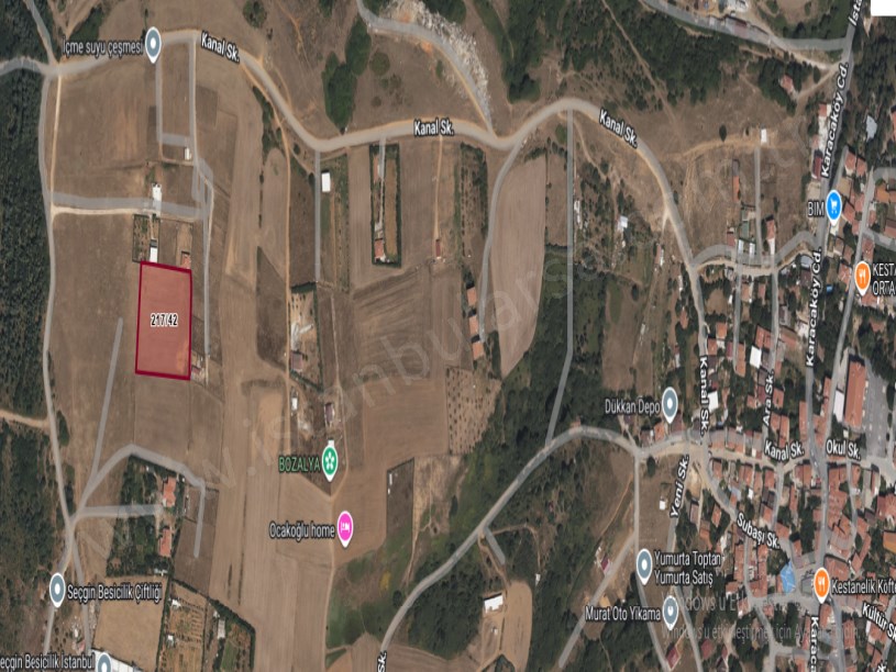 Çatalca Kestanelikte Satılık Arsa  , 5,060 M2 Müstakil Yolu Var Meraya Cephe 