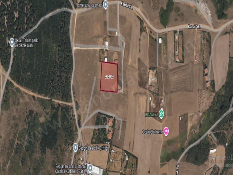 Çatalca Kestanelikte Satılık Arsa  , 5,060 M2 Müstakil Yolu Var Meraya Cephe 