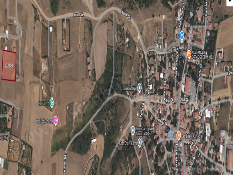 Çatalca Kestanelikte Satılık Arsa  , 5,060 M2 Müstakil Yolu Var Meraya Cephe 