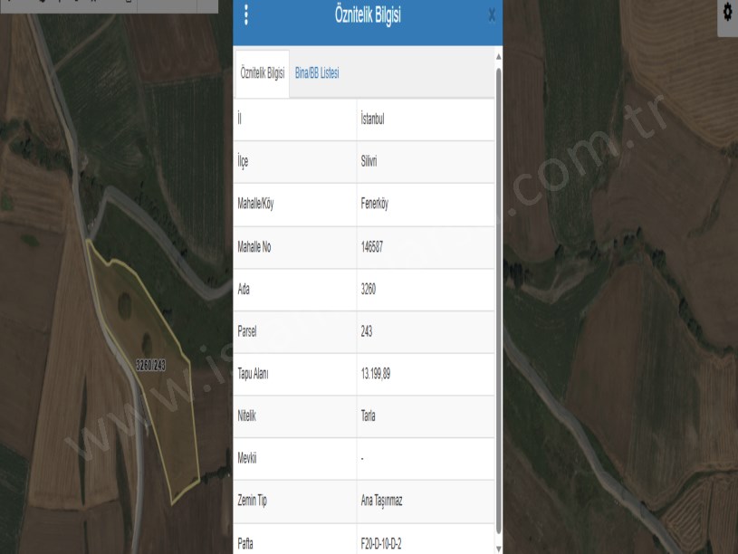 Silivri Fenerköyde Satılık Arsa , 6,590 M2 Yolu Var Hisseli