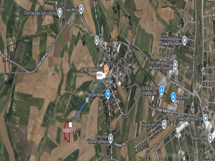 Arnavutköy Çilingirde Satılık Tarla , 16,963 m2 Müstakil Yolu Var Evlerin Yakını