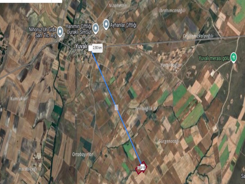 Tekirdağ Saray Yuvalı Satılık Arsa , 4,035 m2 Yolu Var Hisseli Çaplı 