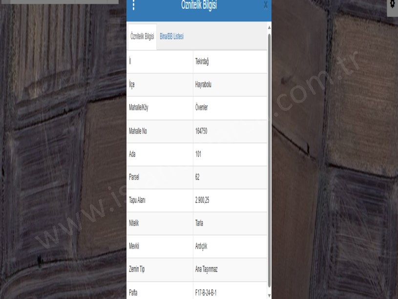 Tekirdağ Hayrabolu Övenler Mh Satılık Tarla , 2,900 m2 Müstakil Tek Tapu 