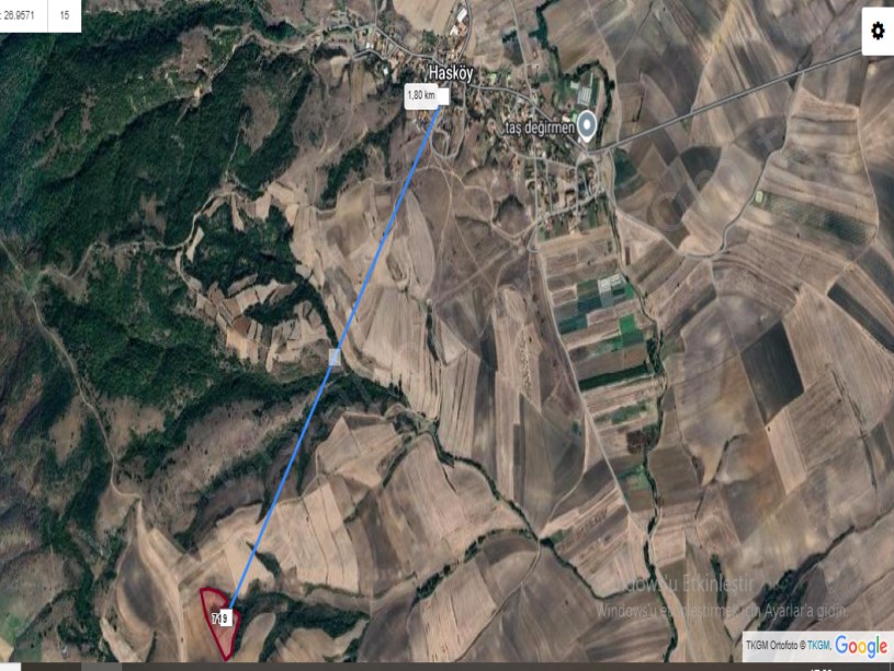 Tekirdağ Hayrabolu Hasköy Satılık Arsa , 1,071 M2 Çaplı Yeri Belli Hisseli