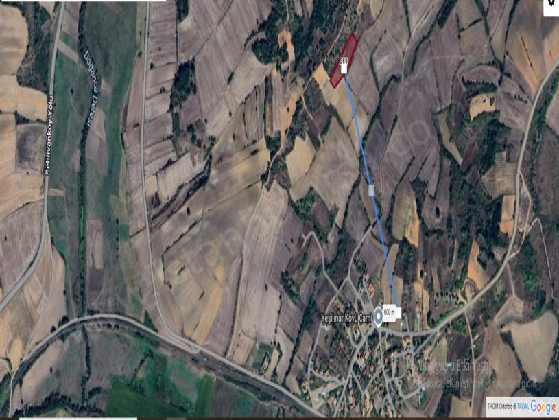 Kırklareli Pehlivanköy Yeşilpınar Köyü  , 4,750 m2 Müstakil