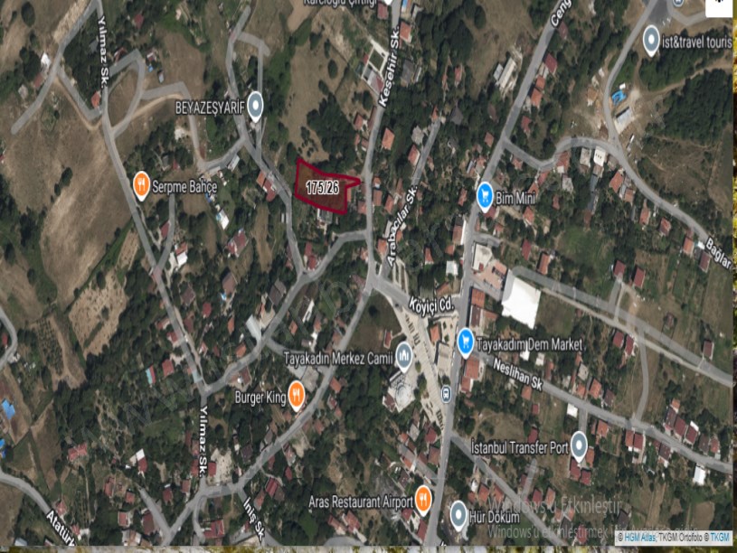 Arnavutköy Tayakadın Satılık Arsa , 587 m2 Merkezde Hisseli 