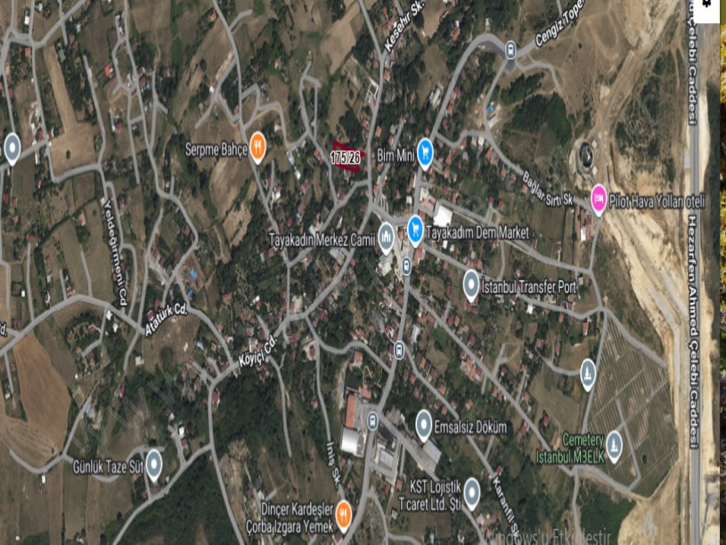 Arnavutköy Tayakadın Satılık Arsa , 587 m2 Merkezde Hisseli 