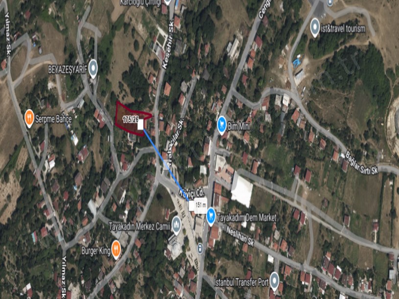 Arnavutköy Tayakadın Satılık Arsa , 587 m2 Merkezde Hisseli 