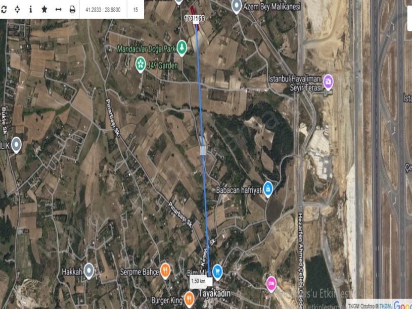 Arnavutköy Tayakadın Satılık Arsa , 163 M2 Hisseli Yolu Var İmarlı 