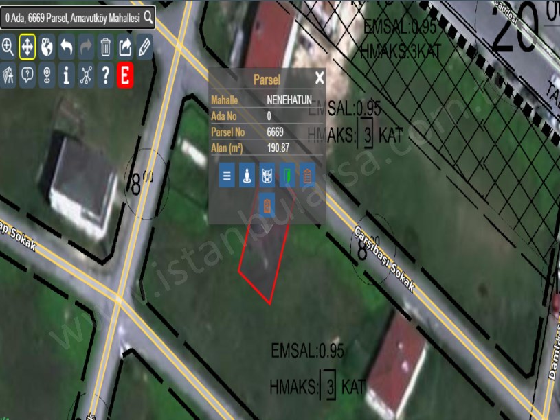  Arnavutköy NeneHatun Mah. Satılık Arsa  , 380 m2 Merkezde 3 Kat İmarlı Caddeye Yakın