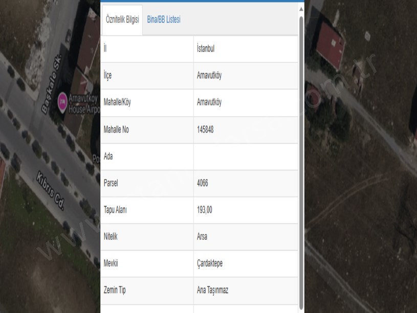 Arnavutköy Yavuzselim Mah Satılık Arsa , 386 m2 3 Kat İmarlı Merkezde  Caddeye 2 .Parsel 