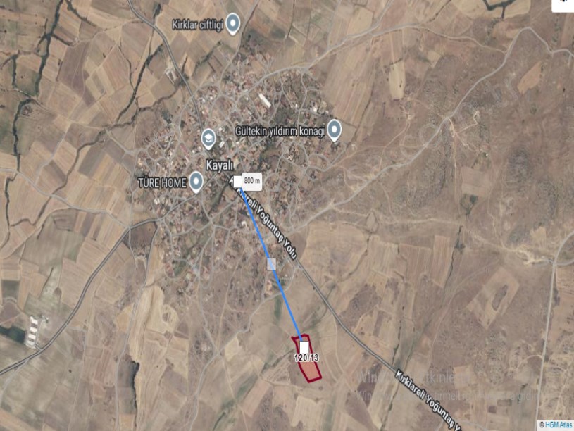 Kırklareli Merkez Kayalı Köyünde Satılık Arsa , 310 m2 Hisseli Çaplı Evlerin Yakını 