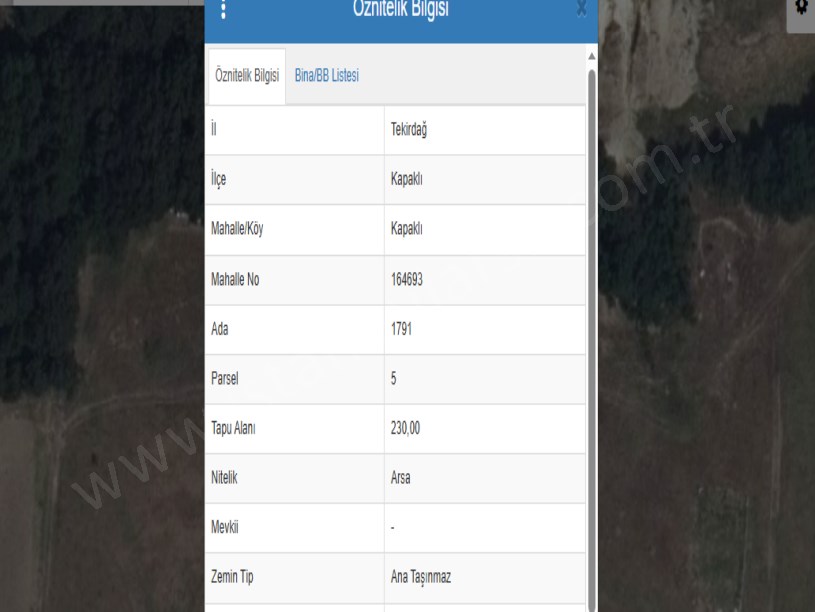Tekirdağ Kapaklıda Satılık Arsa , 230 m2 Yolu Var Merkezde 