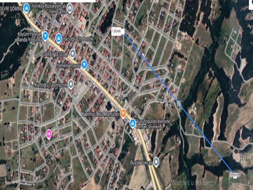 Tekirdağ Kapaklıda Satılık Arsa , 230 m2 Yolu Var Merkezde 