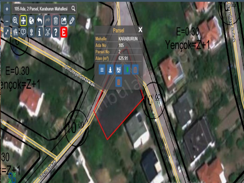 Arnavutköy Karaburunda Satılık Arsa , 626 M2 Köşe Başı Merkezde 