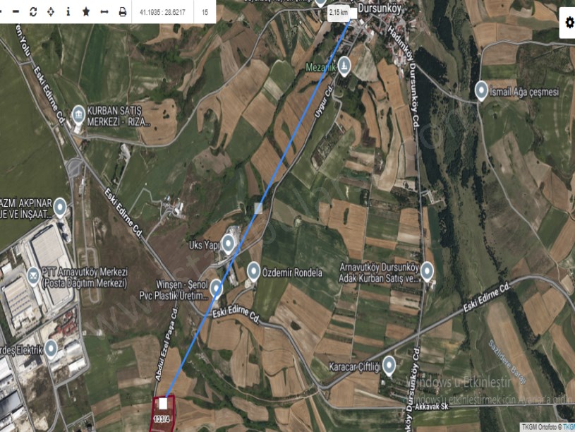 Arnavutköy Dursunköyde Satılık Arsa  , 222 M2 Cadde Cephe Hisseli İmarlı