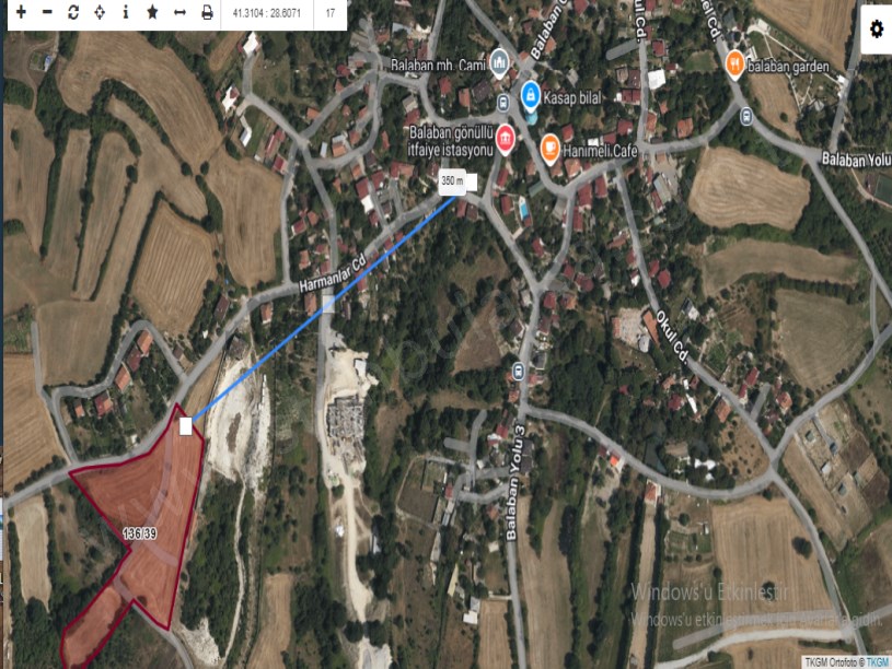  Arnavutköy Balabanda Satılık Arsa , 242 M2 Cadde Cephe  Merkezde 