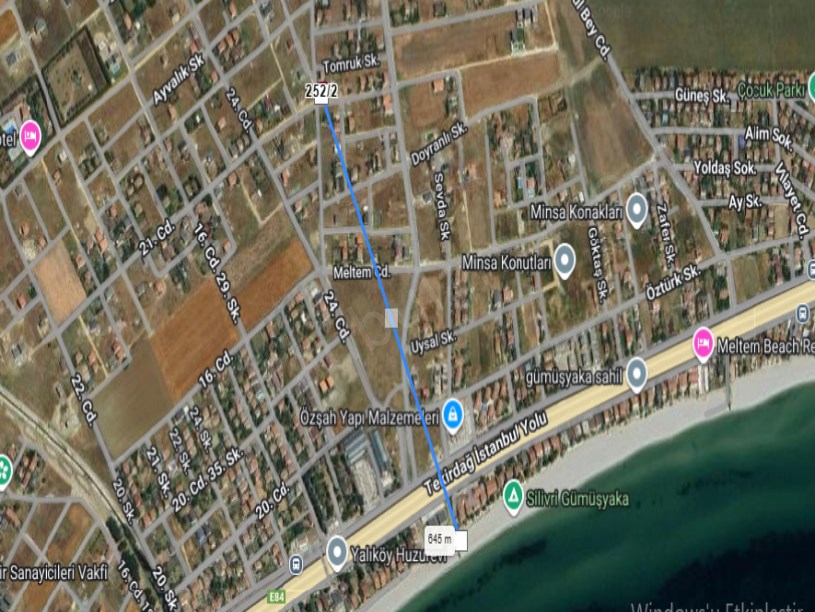 Silivri  Balabanda Satılık Arsa , 300 M2 Cadde Cephe Müstakil 