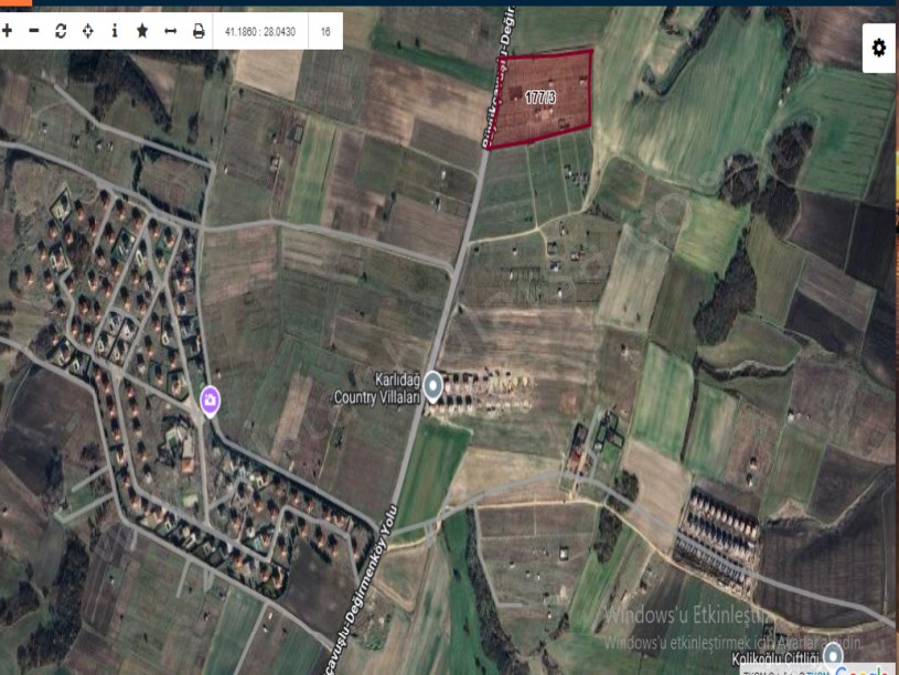 Silivri Balabanda Satılık Arsa , 1000 m2 Çaplı Cadde Cephe 