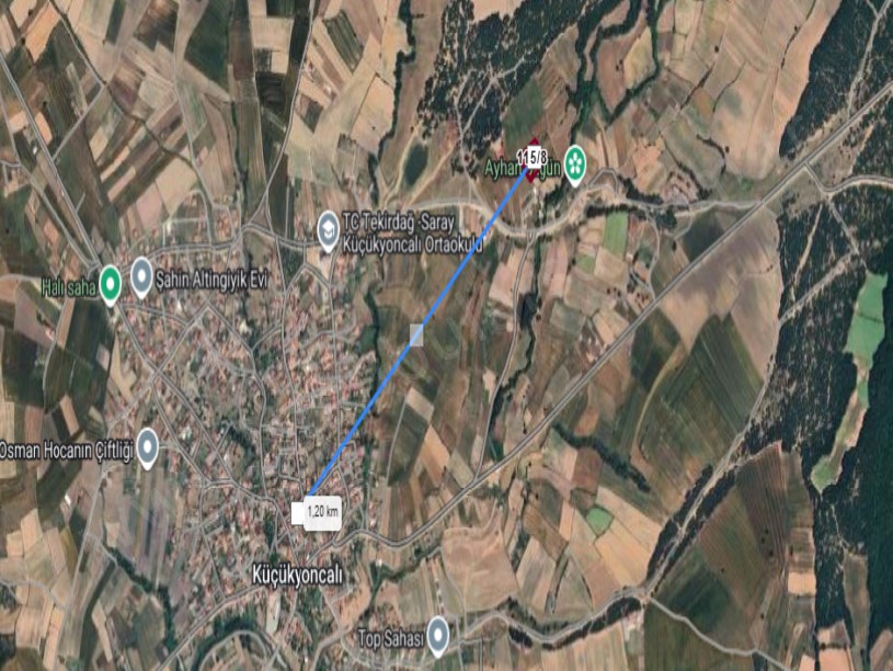 Tekirdağ Saray Küçükyoncalı Mah , Satılık Arsa , 926 M2 Hisseli Yolu Var 