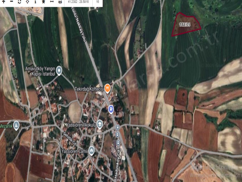 Arnavutköy Yassıörende Satılık Arsa , 488 M2 Hisseli İmarlı 