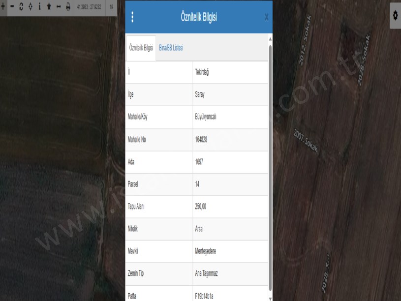 Tekirdağ Saray Büyükyoncalı Mah Satılık Arsa , 250 M2 Müstakil Yolu Var 
