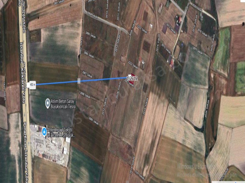 Tekirdağ Saray Büyükyoncalı Mah Satılık Arsa , 300 M2 Merkezde Müstakil Yolu Var