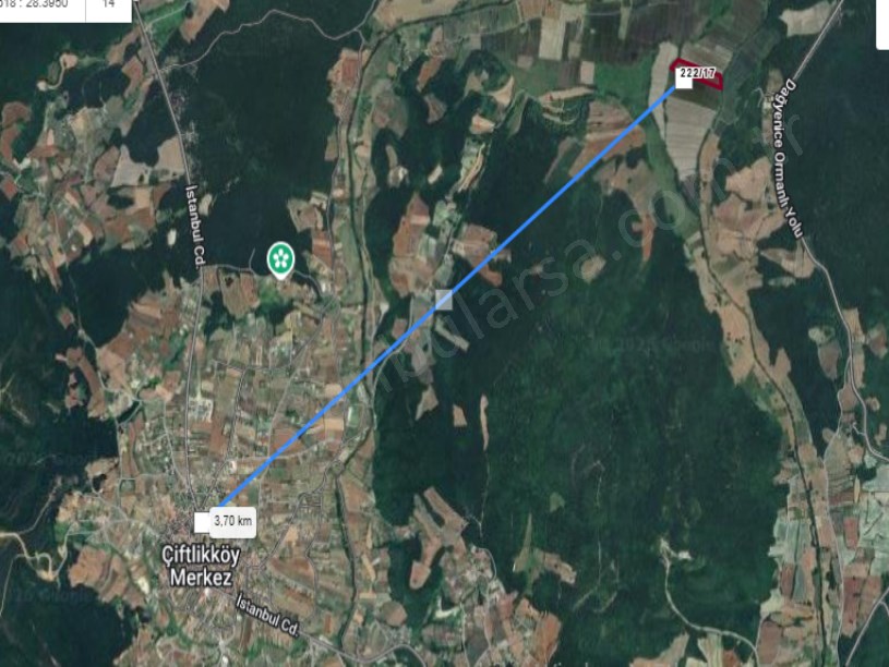 Çatalca Çiftlikköyde Satılık Arsa , 296 M2 Hisseli Yolu Var