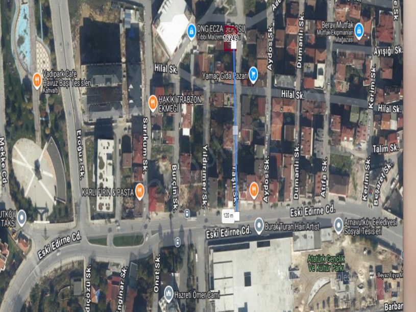 Arnavutköy Mustafa Kemalpaşa Mah Satılık Arsa , 210 m2 4 Kat İmarlı Köşe Başı