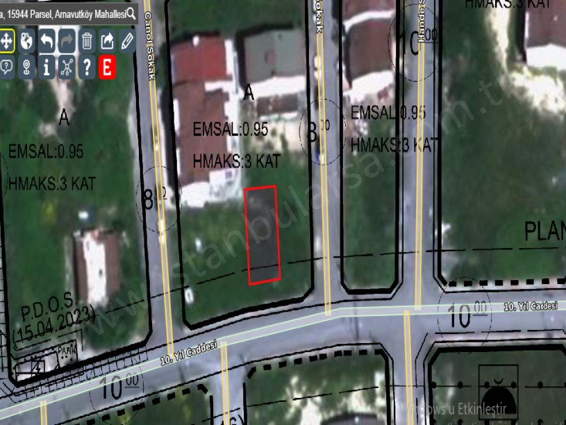 Arnavutköy Mustafa Kemalpaşa Mah Satılık Arsa , 136 m2 Merkezde 3 Kat İmarlı 