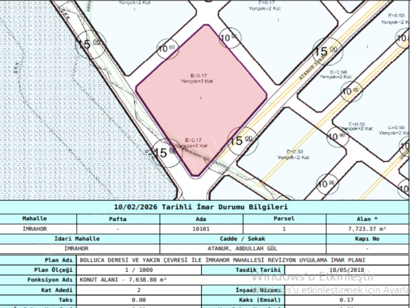Arnavutköy İmrahorda Satılık Arsa , 575 M2 Cadde Cephe 2 Kat İmarlı Hisseli 