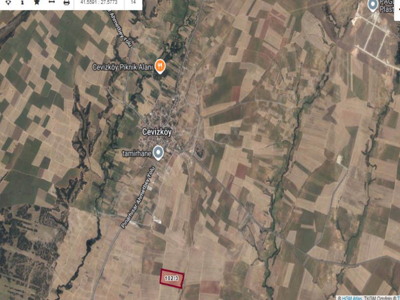 Kırklareli Pınarhisar Cevizköy Köyü Satılık Tarla , 60 Dönüm  Yolu Var Müstakil 