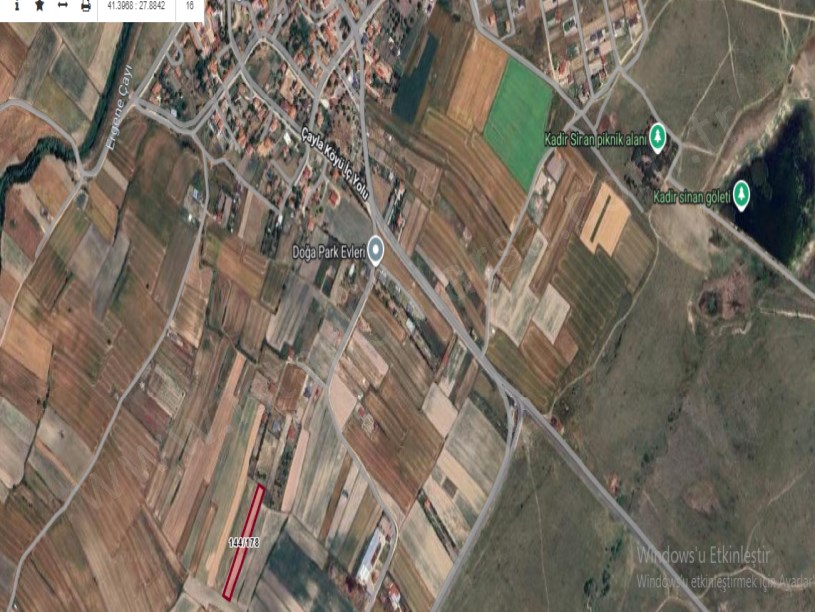 Tekirdağ Saray Çaylada Satılık Arsa , 843 m2 Yolu Var Evlerin Yakını 