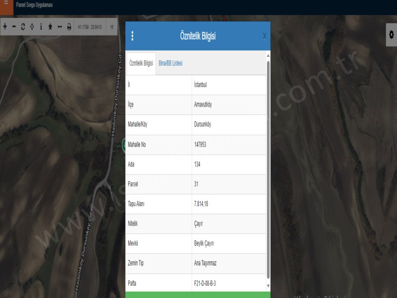 Arnavutköy Dursunköyde Satılık Tarla ,  7,814 M2 Müstakil Yolu Var  