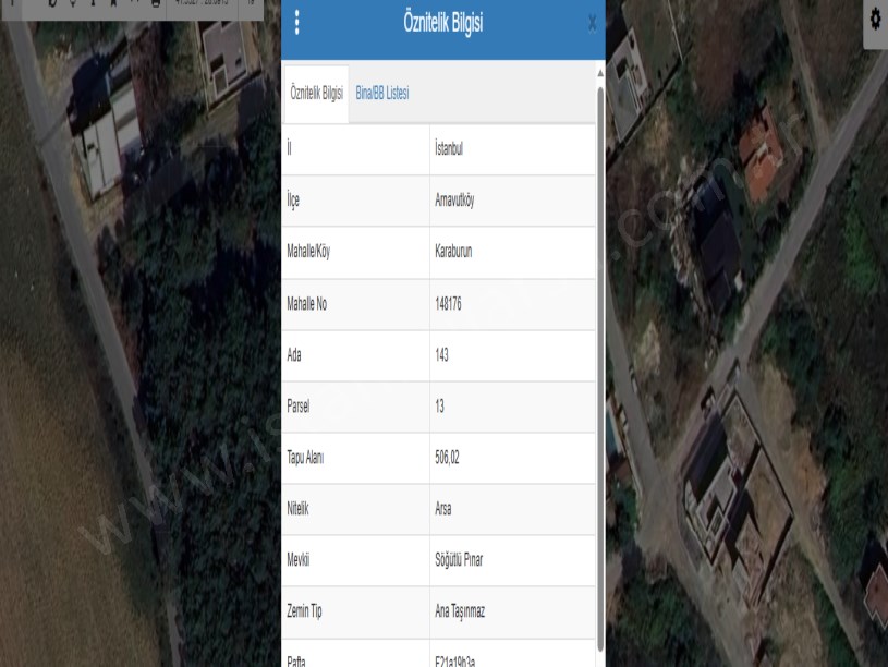 Arnavutköy Karaburunda Satılık Arsa , 506 M2 Müstakil İmarlı İfrazlı 