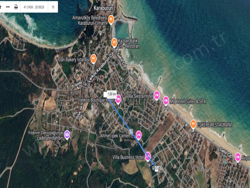 Arnavutköy Karaburunda Satılık Arsa , 506 M2 Müstakil İmarlı İfrazlı 