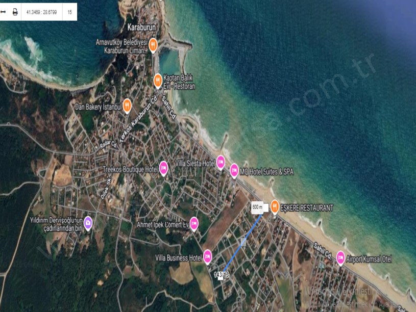 Arnavutköy Karaburunda Satılık Arsa , 506 M2 Müstakil İmarlı İfrazlı 