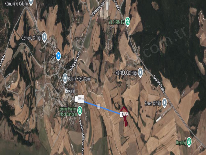 Silivri Bekirlide Satılık Tarla, 9,623  M2  Müstakil Evlerin Yakını