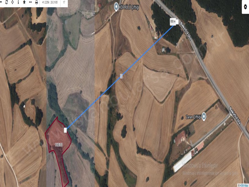 Silivri Bekirlide Satılık Tarla, 9,623  M2  Müstakil Evlerin Yakını