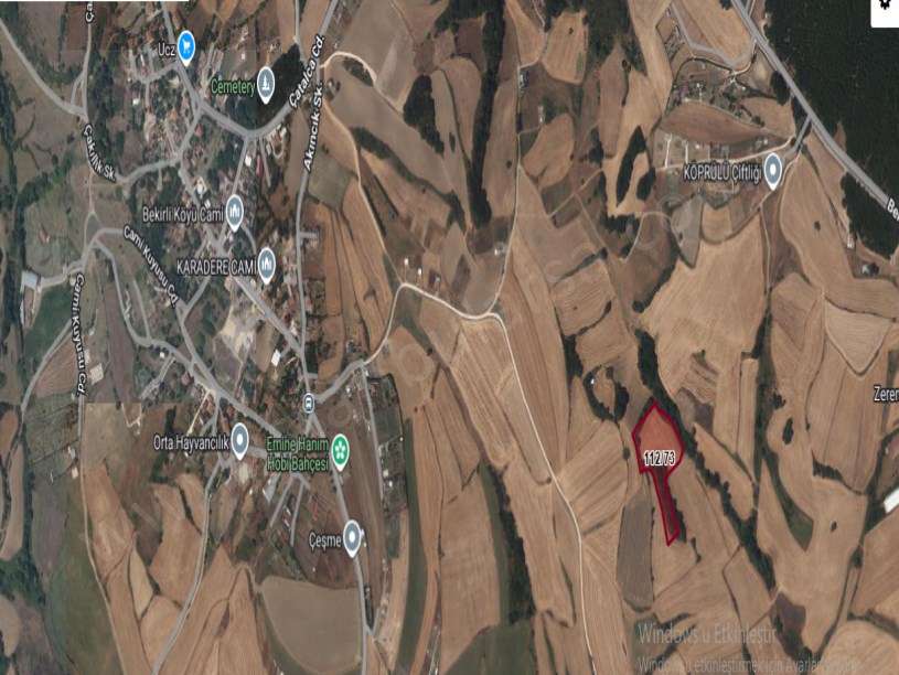 Silivri Bekirlide Satılık Tarla, 9,623  M2  Müstakil Evlerin Yakını