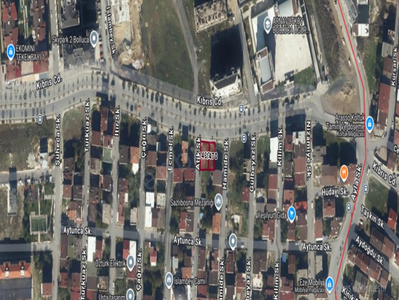 Arnavutköy İslambeyde Satılık Arsa ,  373 M2 Kıbrıs Caddesine Cephe 3 Kat İmarlı Müstakil 