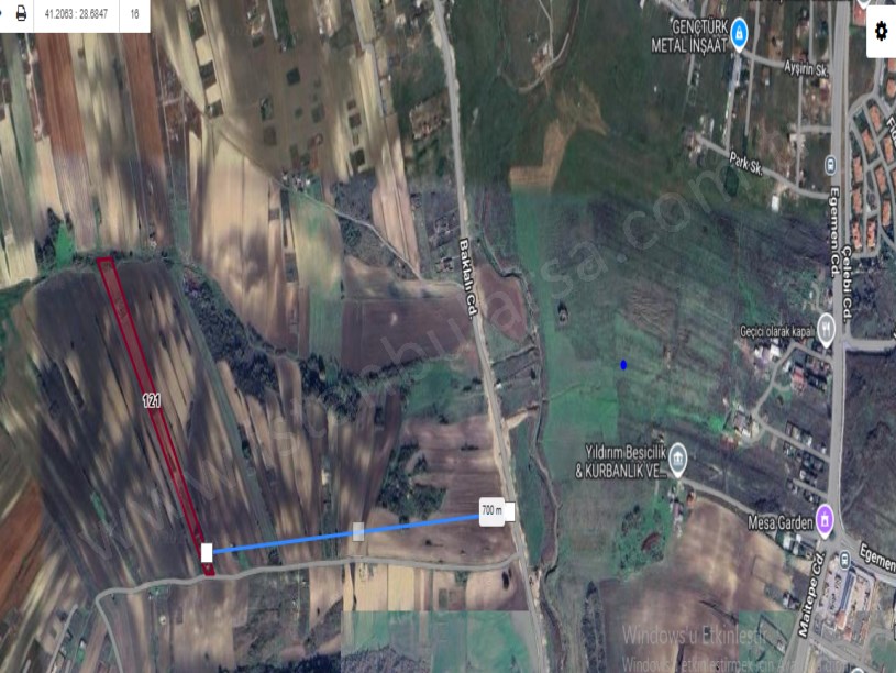 Arnavutköy Haraççıda Satılık Arsa , 267 m2 Çaplı Çevrili Hisseli 