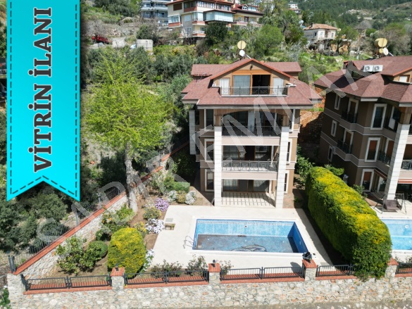 Tepe Mah. Alanya Kiralık Villa |  7+2 Oda | 450M2 Aylık 1.500€ | Villa | Güneş Enerjisi | 5 Banyo Resim-1