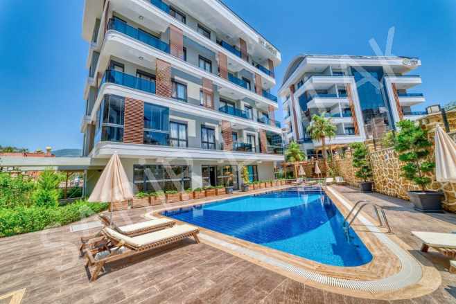 Alanya Kiralık Daire 1+1 Oba Site içinde Mah