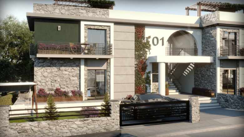Girne Çatalköyde Villa Konforunda Satılık Daire 3+1 Ler Merkez
