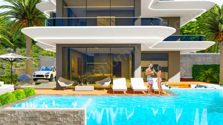 Bektaş Mahallesi. Alanya Satılık Villa |  5+1 Oda | 512M2 1.750.000€ | Villa | Klima | 4 Banyo | 5 Yatak Odası Resim-4