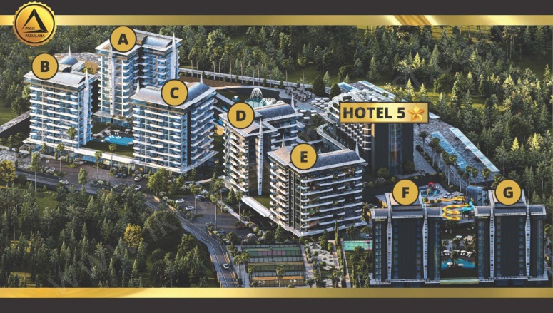 Avsallar Mahallesi. Alanya Satılık Daire |  1+1 Oda | 41M2 140.000€ | 6. Kat | Klima | 1 Banyo | 1 Yatak Odası Resim-1